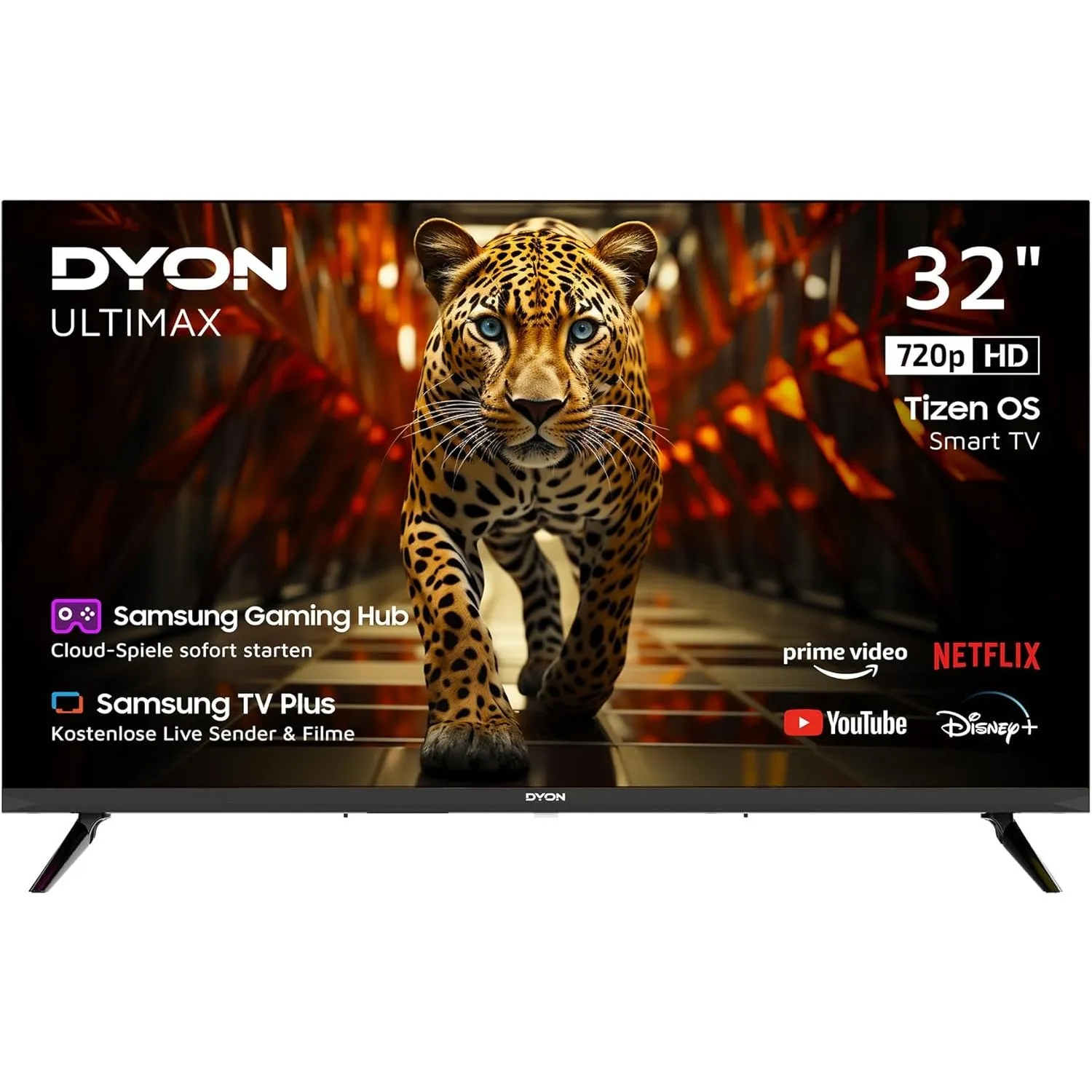 DYON ULTIMAX 32H-TI-W - 32 Zoll (80 cm) HD Smart TV mit Tizen OS, Triple Tuner (DVB-C/-S2/-T2), Smart & Gaming Hub, Pri…