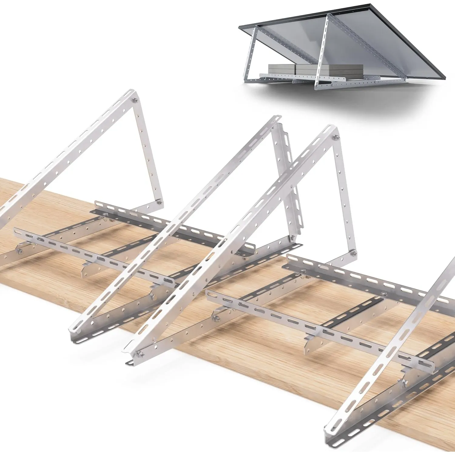 2 Sets Solarmodul Halterung zur Beschwerung - 0% MwSt│Halterung für Solarmodule bis zu 114.5 cm│Robuste Solarpanel Halt…