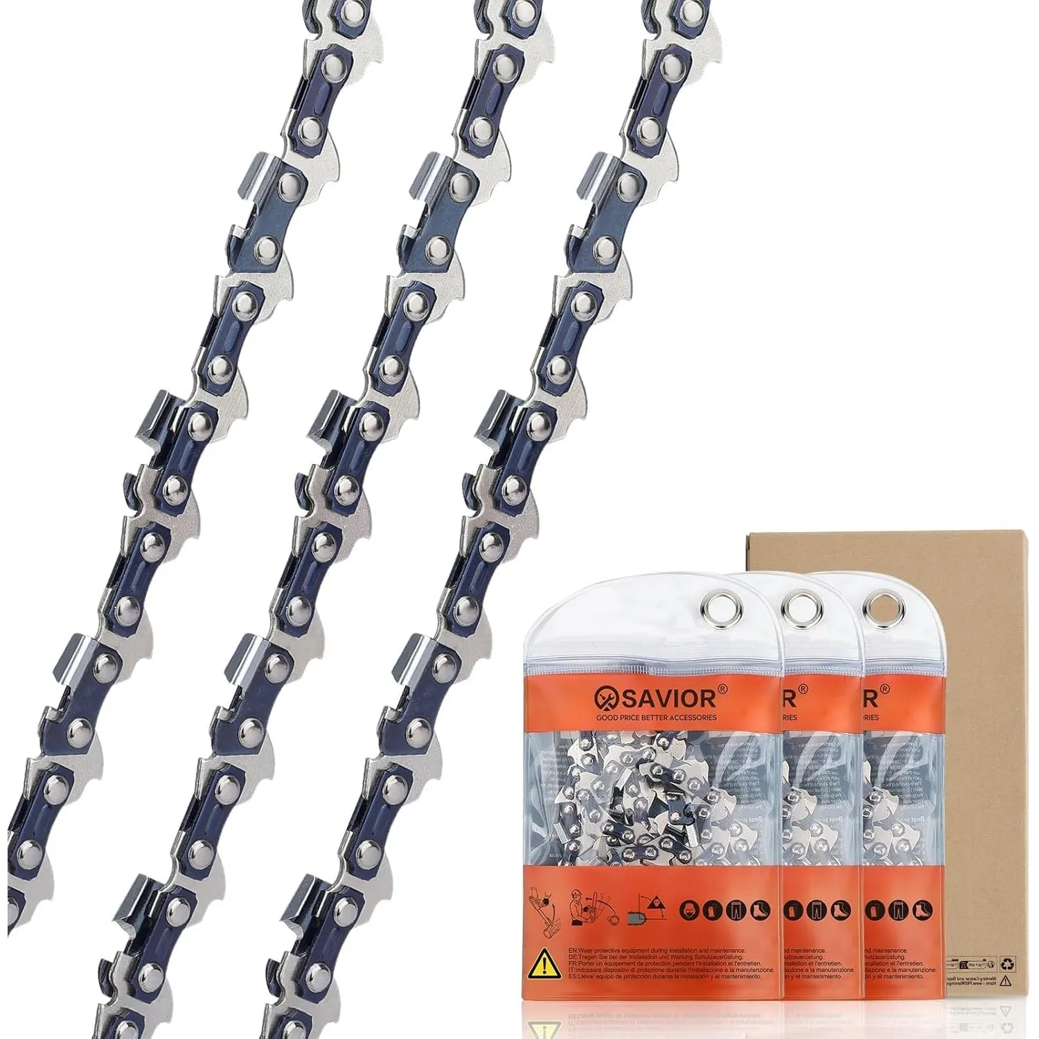 SAVIOR MS180 Sägeketten 3/8"LP 1,3 mm 50 TG für 35 cm Schwert, Rückschlagsarme Kette Kompatibel mit Stihl MS181 MS211 M…