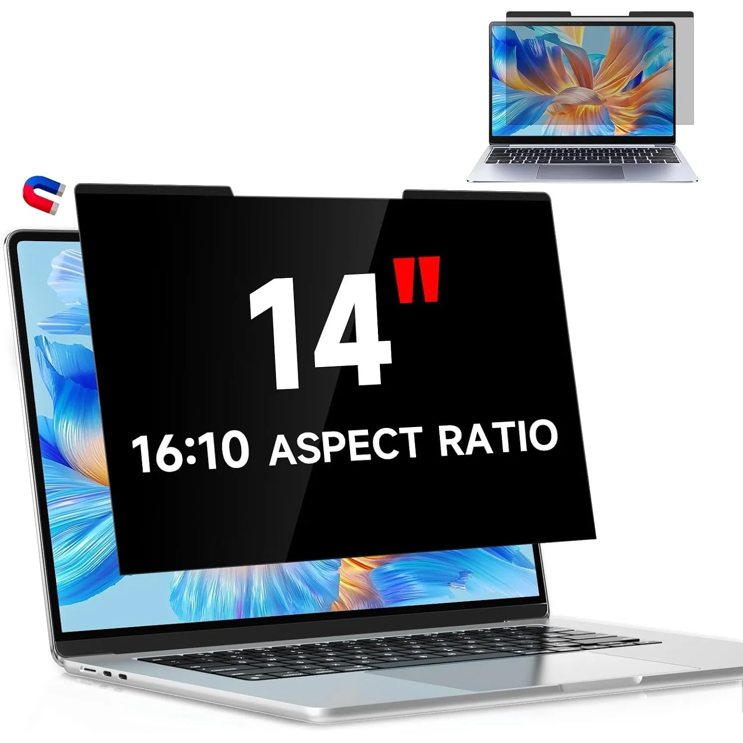 Magnetischer Laptop Blickschutzfolie 14 Zoll 16:10 Seitenverhältnis
