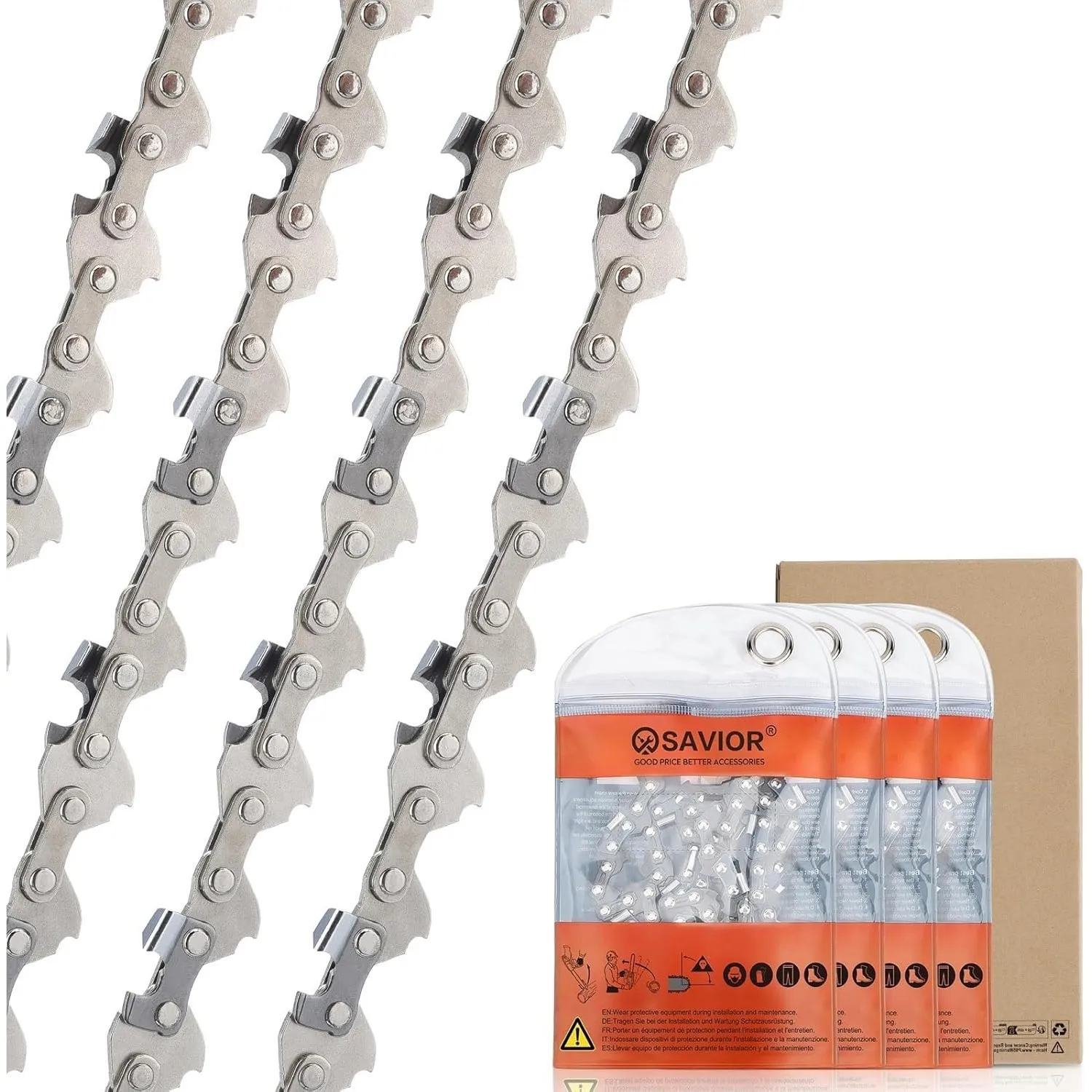 SAVIOR WA0142 Sägeketten für WORX Akku-Kettensäge WG324E WG324E.9 WG325E, Ersatzkette für Einhell GE-PS 18/15 Li BL, Pa…