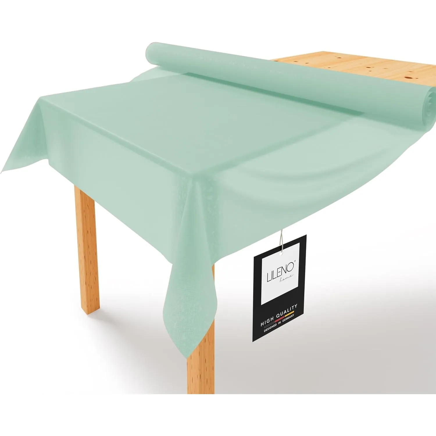 LILENO HOME Tischdeckenrolle 1,10 x 25 m - Tischdecke Eukalyptus aus Vlies - Stoffähnlich, abwaschbare Tischdecke als R…
