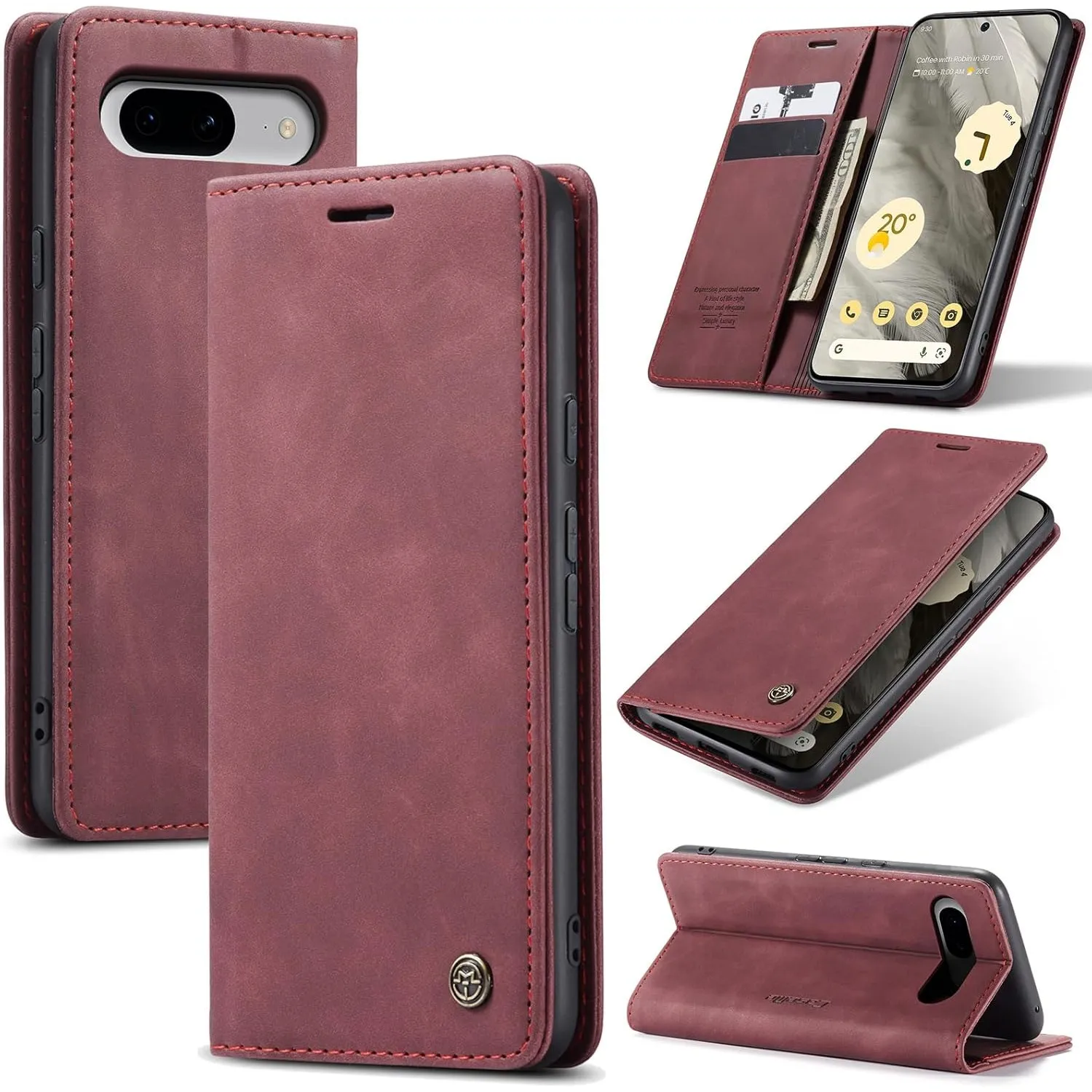 Handyhülle für Google Pixel 8 5G Hülle Premium Lederhülle Flip Case Magnet Tascher Kartenfach Standfunktion Klapphülle …