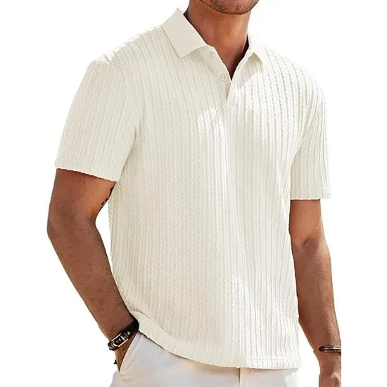 Elegancity Herren Poloshirts Kurzarm Srtick Golfshirt Polohemd