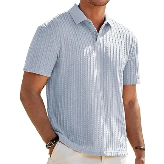 Elegancity Herren Poloshirts Kurzarm Srtick Golfshirt Polohemd | Textur Poloshirts,Urlaubsstil Kurzarmshirts,Old money …