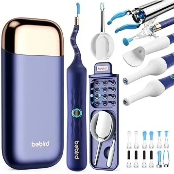 BEBIRD Ohrenschmalz Entferner Set mit Kamera, 1920P HD Flexibler Ohrreiniger mit Pinzette,Blau