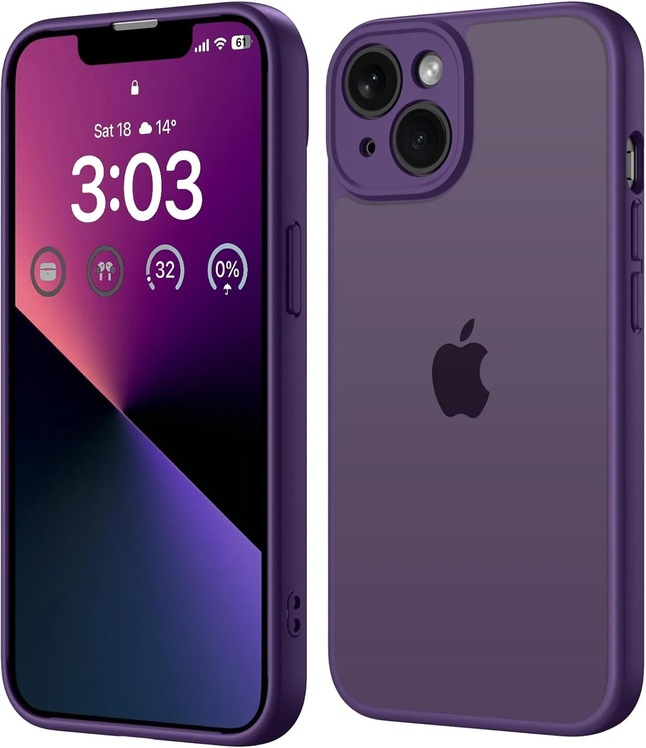 ORDA für iPhone 13 Hülle 6,1 Zoll, Vollständiger Kameraschutz Stoßfest Kratzfest Transluzente Rückseite Schutzhülle, An…