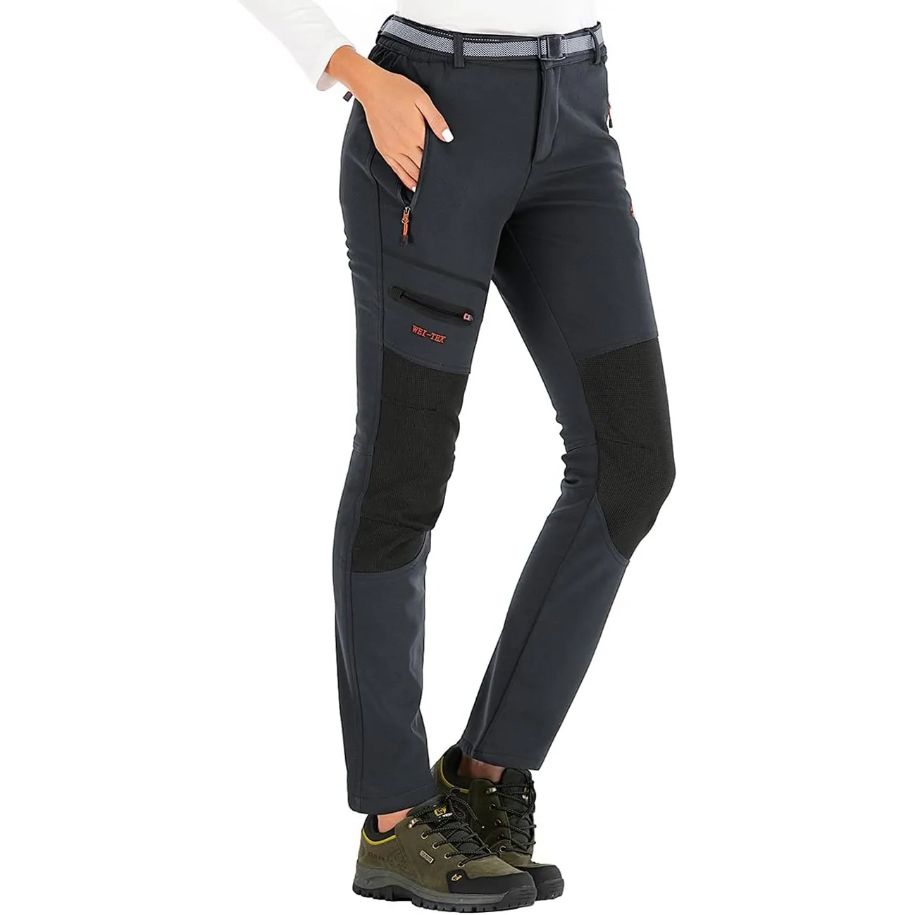 Damen Wanderhose Skihose Wasserdicht Gefüttert Softshellhose