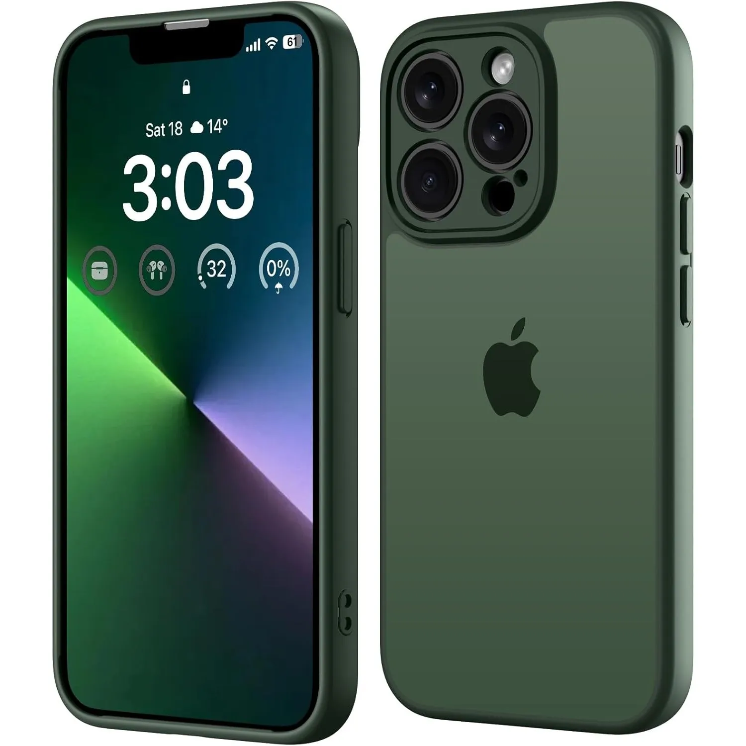 ORDA für iPhone 13 Pro Hülle 6,1 Zoll, Vollständiger Kameraschutz Stoßfest Kratzfest Transluzente Rückseite Schutzhülle…