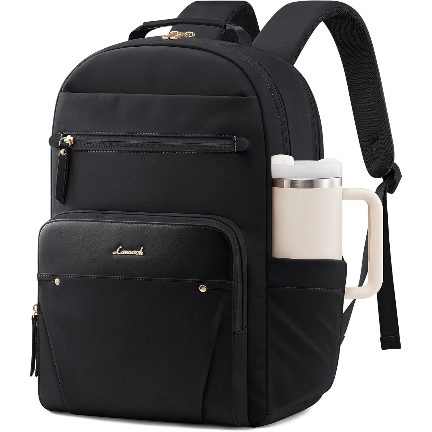 LOVEVOOK Laptop Rucksack Damen, Wasserdicht 15,6 Zoll Arbeitsrucksack Schulrucksack Teenager für Große Trinkflasche, El…