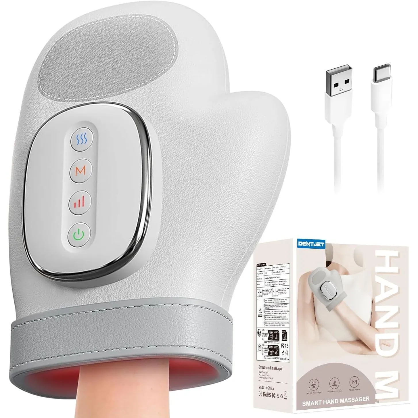 Intelligenter Handmassager mit Wärmekompression zur Schmerzlinderung für Arthritis und Karpaltunnelsyndrom-Linderung, E…