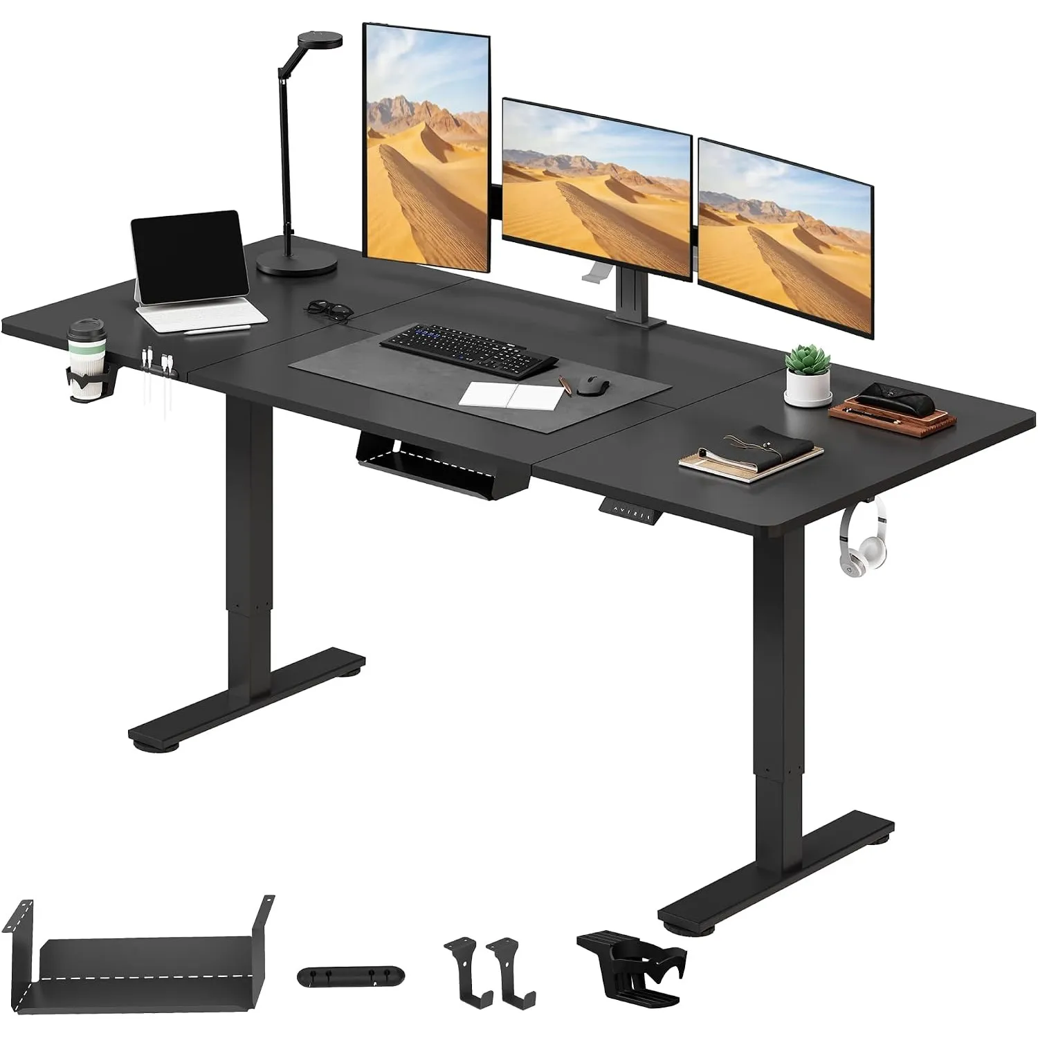 SANODESK Höhenverstellbarer Schreibtisch elektrisch 180x80 cm