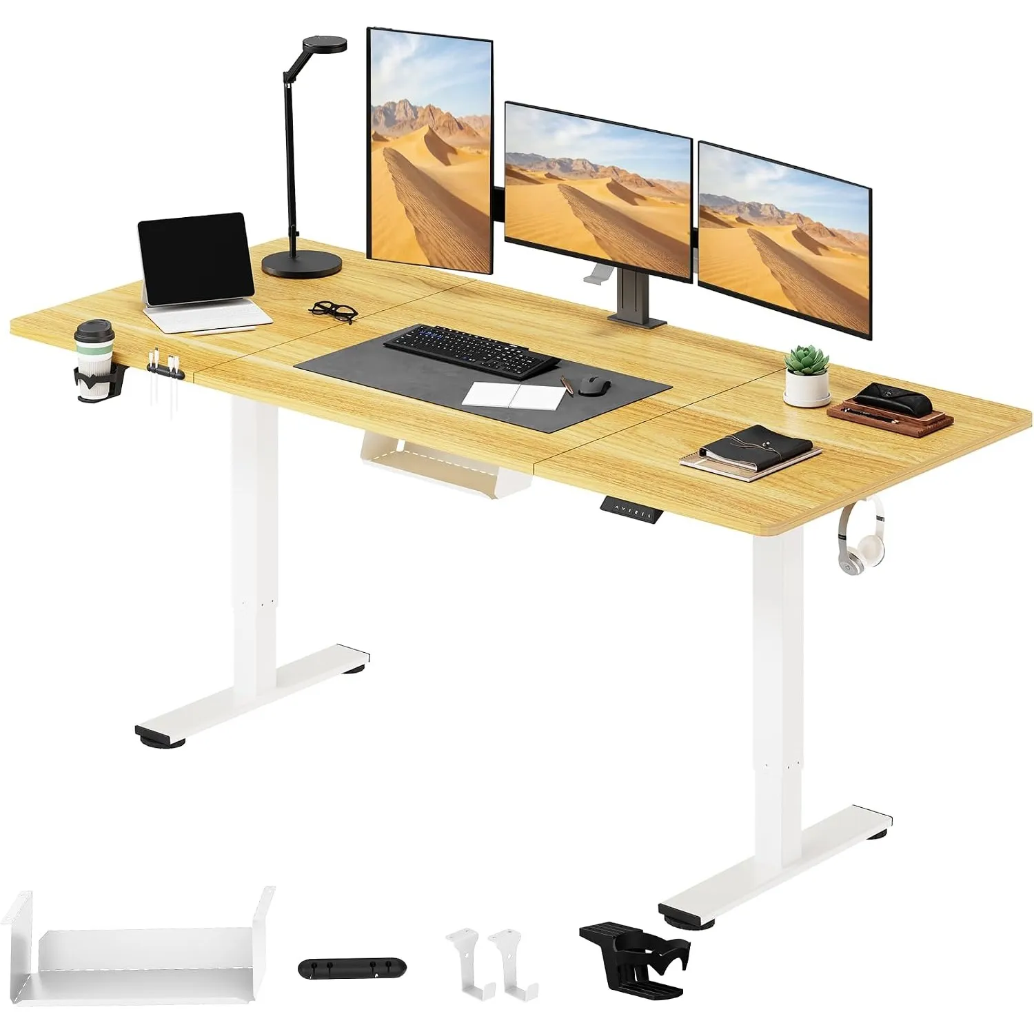 SANODESK Höhenverstellbarer Schreibtisch elektrisch 180x80 cm