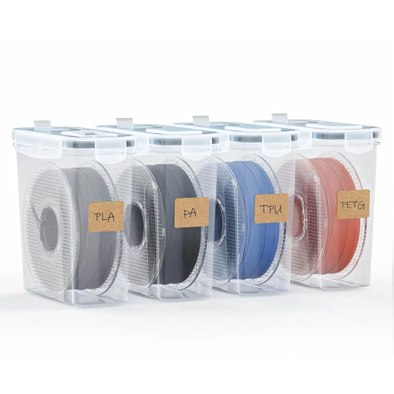 YOOPAI Filament Aufbewahrungsbox - 4 Pack Filament Container für 3D Druck Filament Versiegelung und Schutz - Tragbare A…