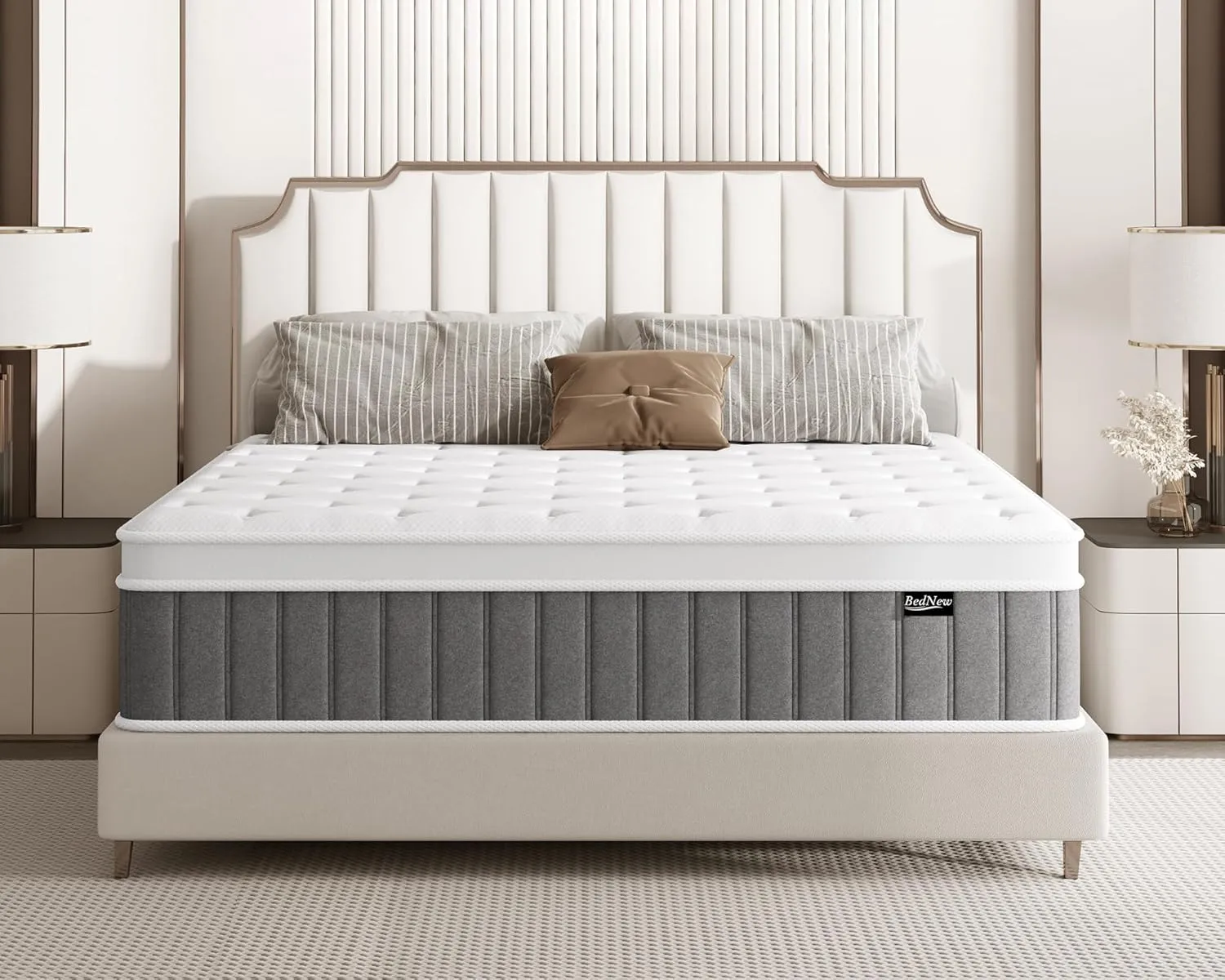 Mattress 180 x 200 cm, 31 cm Spring Mattress H3 Height 7-Zone Orthopaedic Pocket Spring Mattress with Comfort Memory Fo…