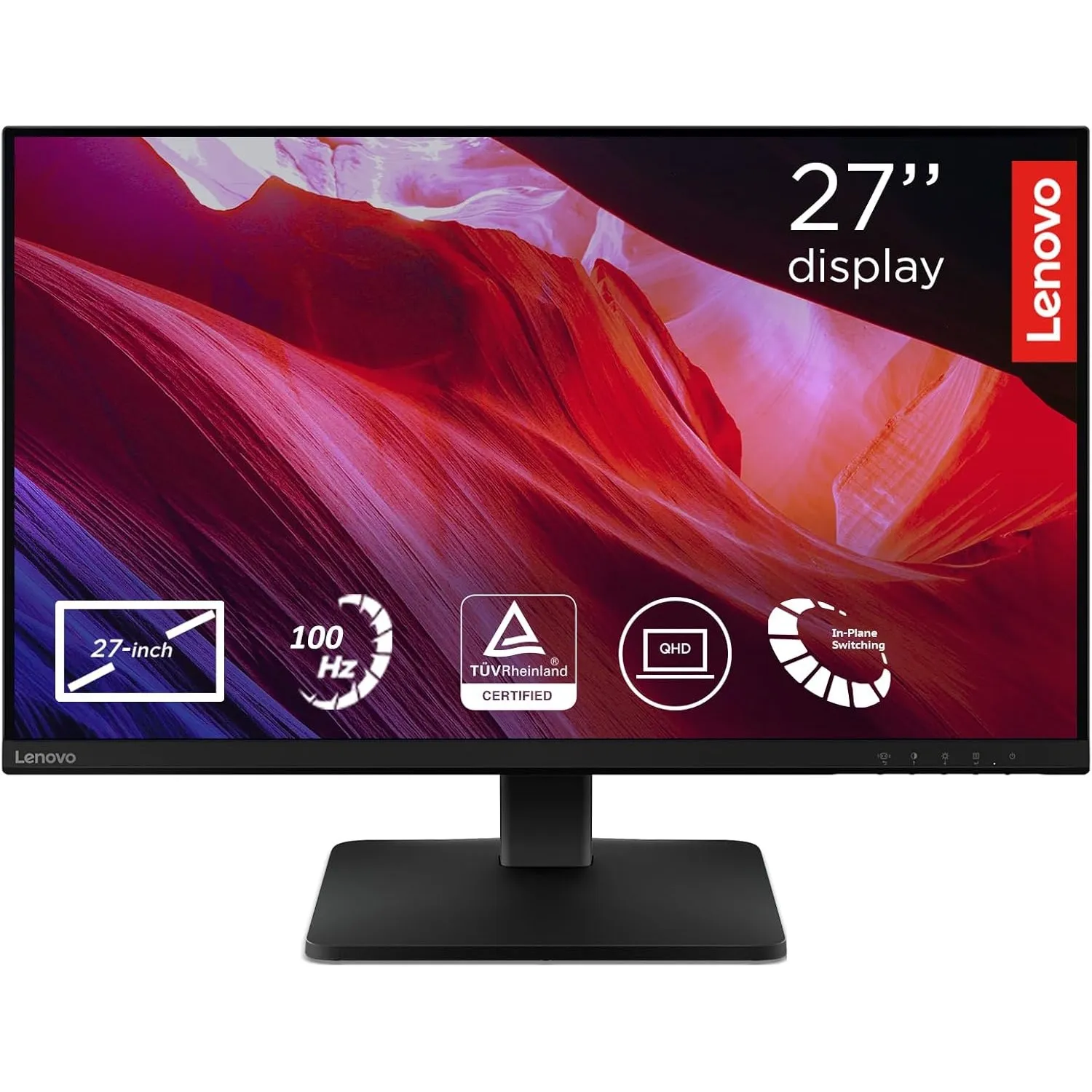 Lenovo L27qe | 27" QHD WLED Monitor | 2560x1440 | 16:9 | 100 Hz | 4ms Reaktionszeit | IPS-Panel | HDMI | DisplayPort | …