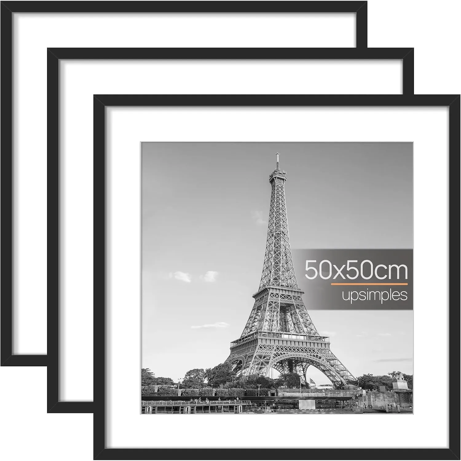 upsimples 3 Pack Bilderrahmen 50x50 Schwarz, Wandbilder Rahmen für Fotos