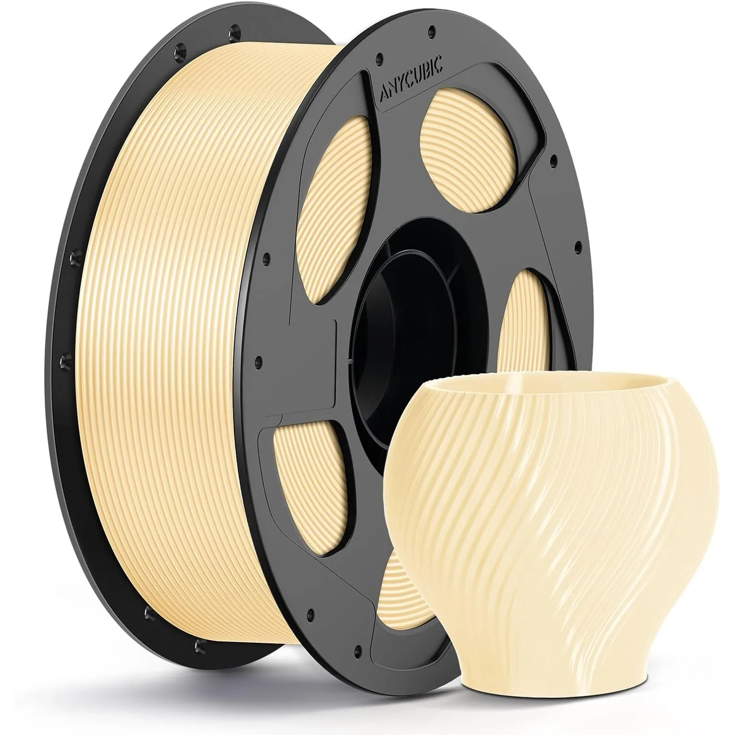 ANYCUBIC PETG Filament 1,75mm, Hohe Zähigkeit, Hoher Glanz, 1KG Creme Weiß