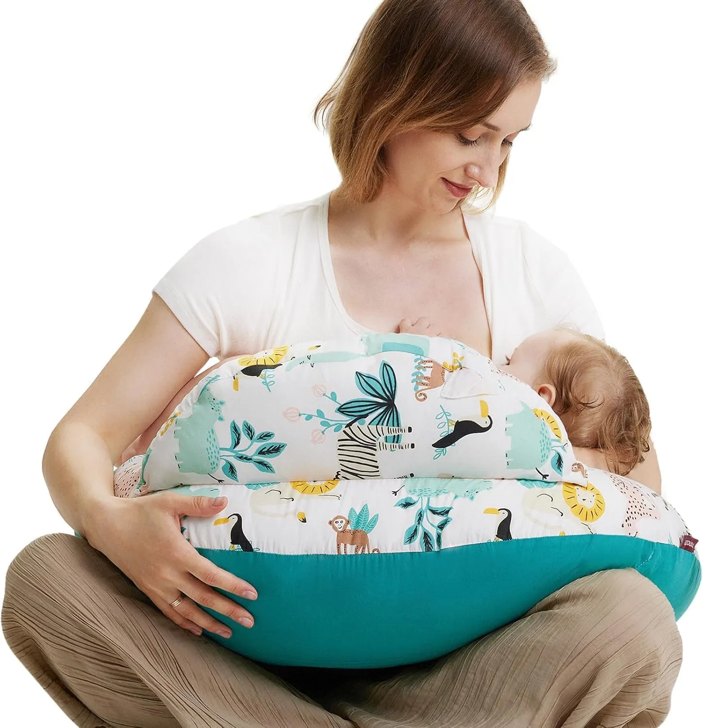 Momcozy Nursing Pillow with Safety Border - Ergonomic Nursing and Positioning Pillow with Adjustable Strap & Removable …