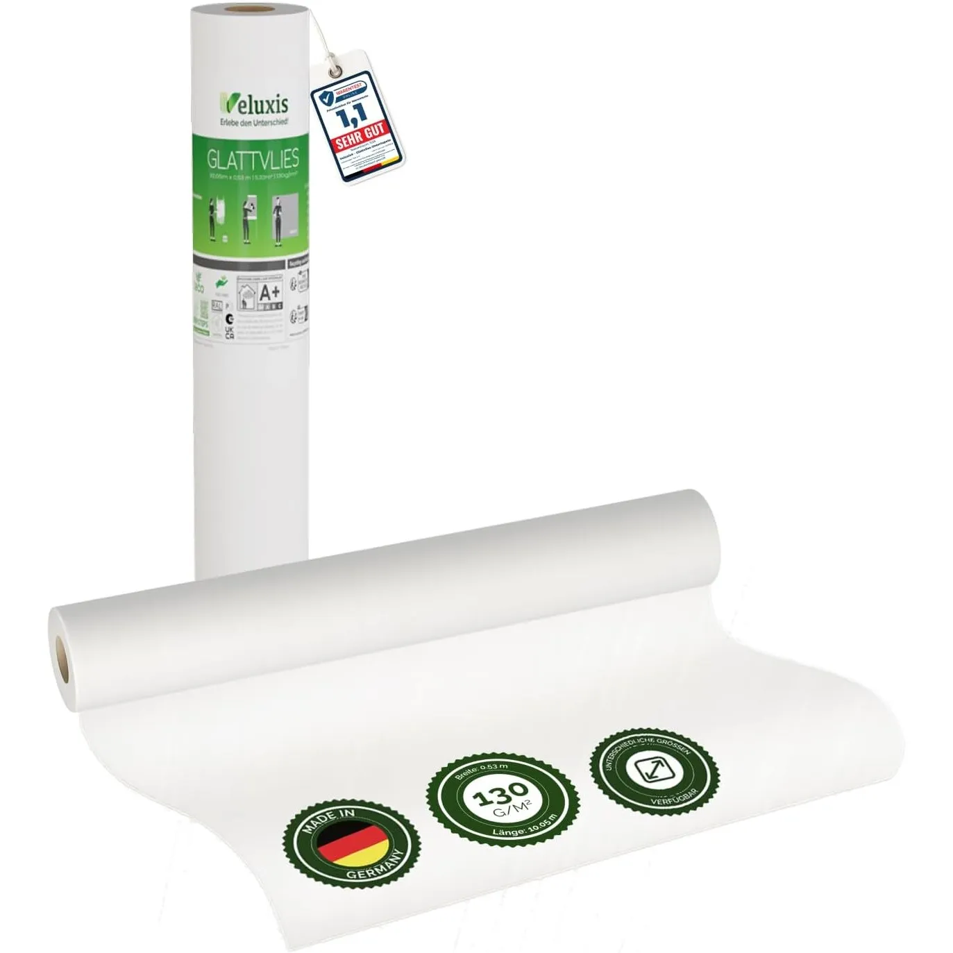 Glattvlies Renoviervlies Untertapete – 10,05 m × 0,53 m - 130g/m²