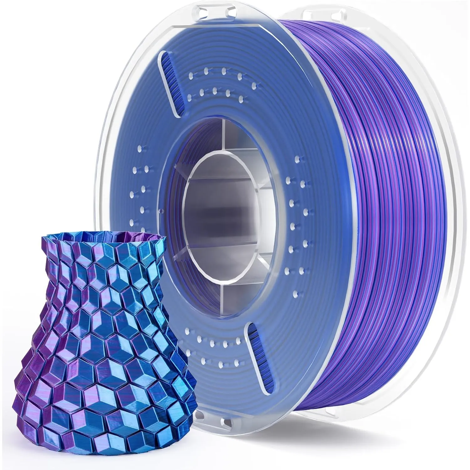 ELEGOO Silk PLA Filament 1.75mm Blau Lila 1kg