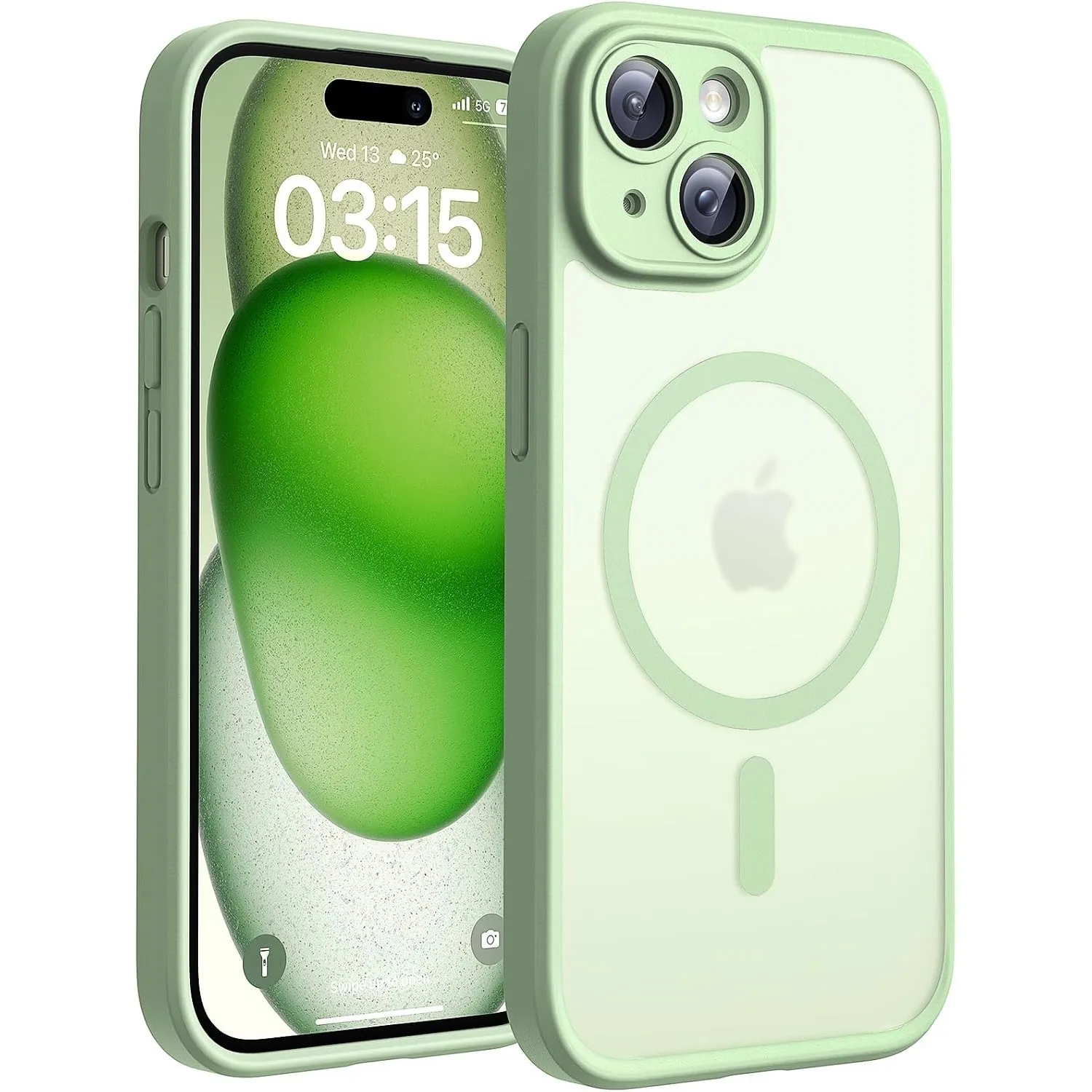 TOCOL für iPhone 15 Hülle, Kompatibel mit MagSafe, Grün
