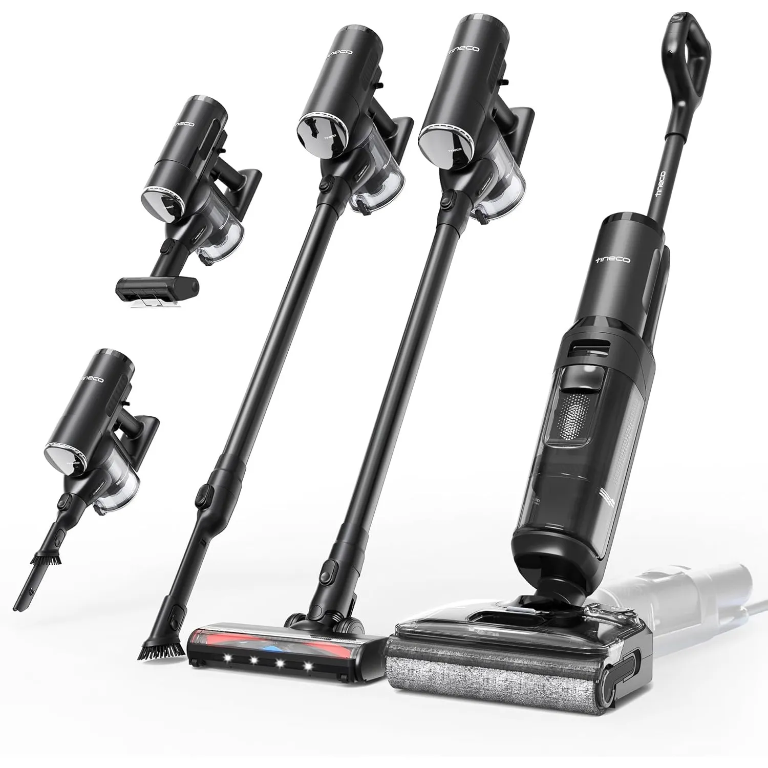Tineco FLOOR ONE Switch S7 Stretch Nass Trockensauger & Akkusauger Set 5-in-1, FlashDry Selbstreinigung, DualBlock Anti…