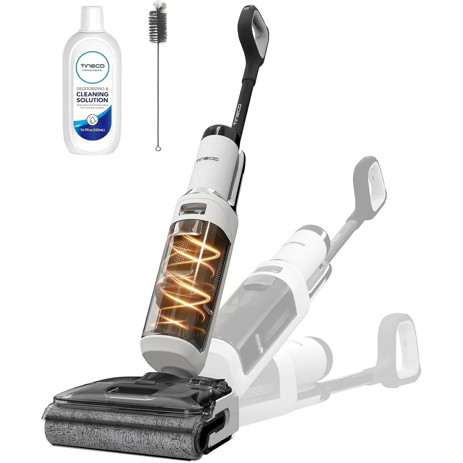 Tineco Floor One Stretch S6 Nass Trockensauger, 180°-Flachdesign Saugwischer 13cm Liegehöhe, 85°C 5min FlashDry Selbstr…