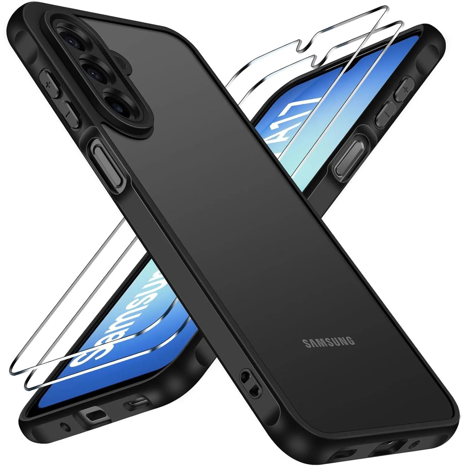 ivoler Hülle für Samsung Galaxy A18 / A17 4G / 5G mit 2 Stück Panzer Schutz Glas, [Militärstandard] Stoßfest Kratzfest …