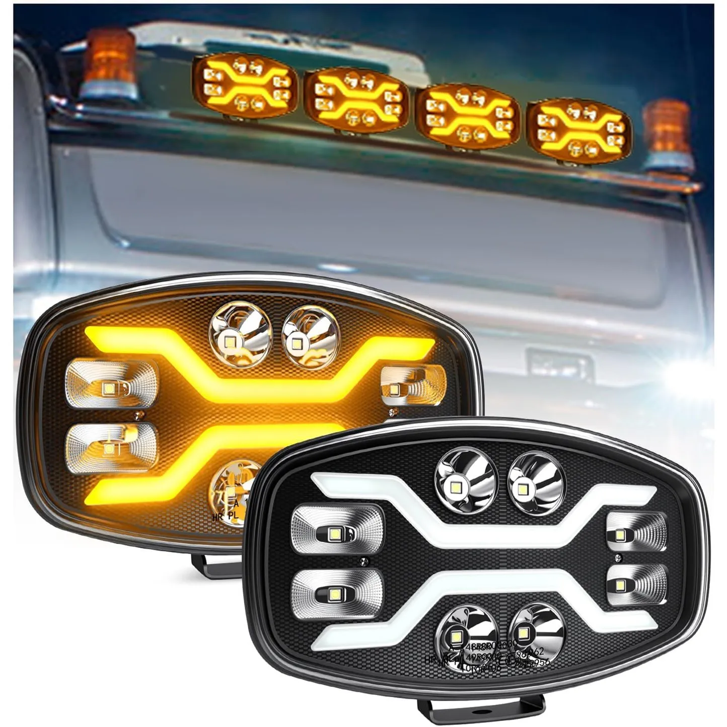 CO LIGHT 2PCS 10inch LKW LED Arbeitsscheinwerfer mit gelber LED Fernscheinwerfer 80W 36000LM IP68 Zusatzscheinwerfer 12…
