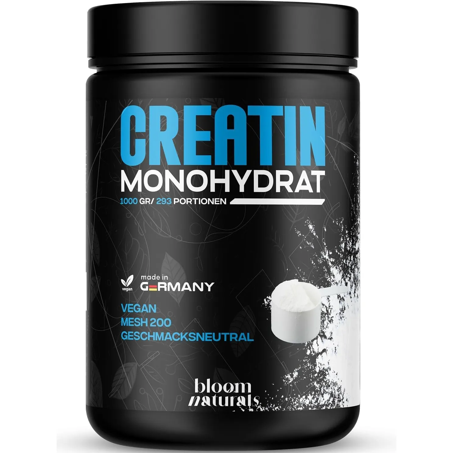 Creatin Monohydrat Pulver 1kg / 1000g - Ultra Reines Kreatin Monohydrat mit Inulin -Hochdosiert - Extrapure Creatine Mo…