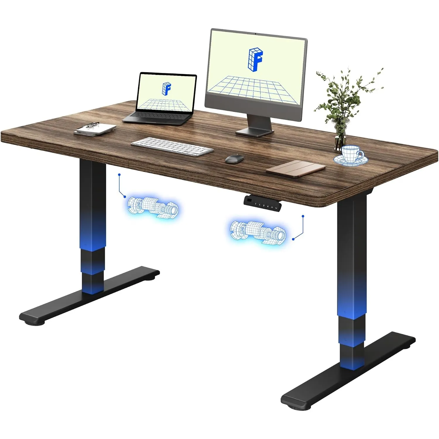 FLEXISPOT Höhenverstellbarer Schreibtisch mit Dualmotor 140×80 cm