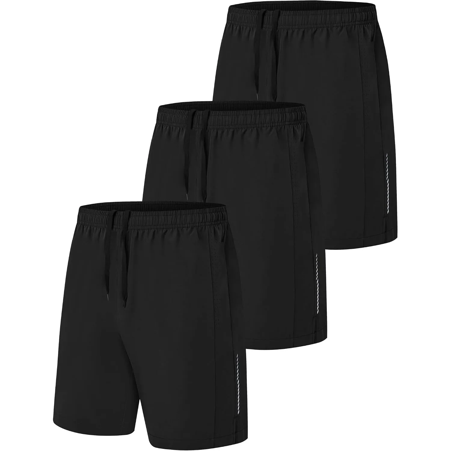 Zoofly 3er Pack Sporthose Kurze Herren Sommer Sport Shorts Mit Reißverschlusstaschen Elastische Fussball Fitness Tennis…