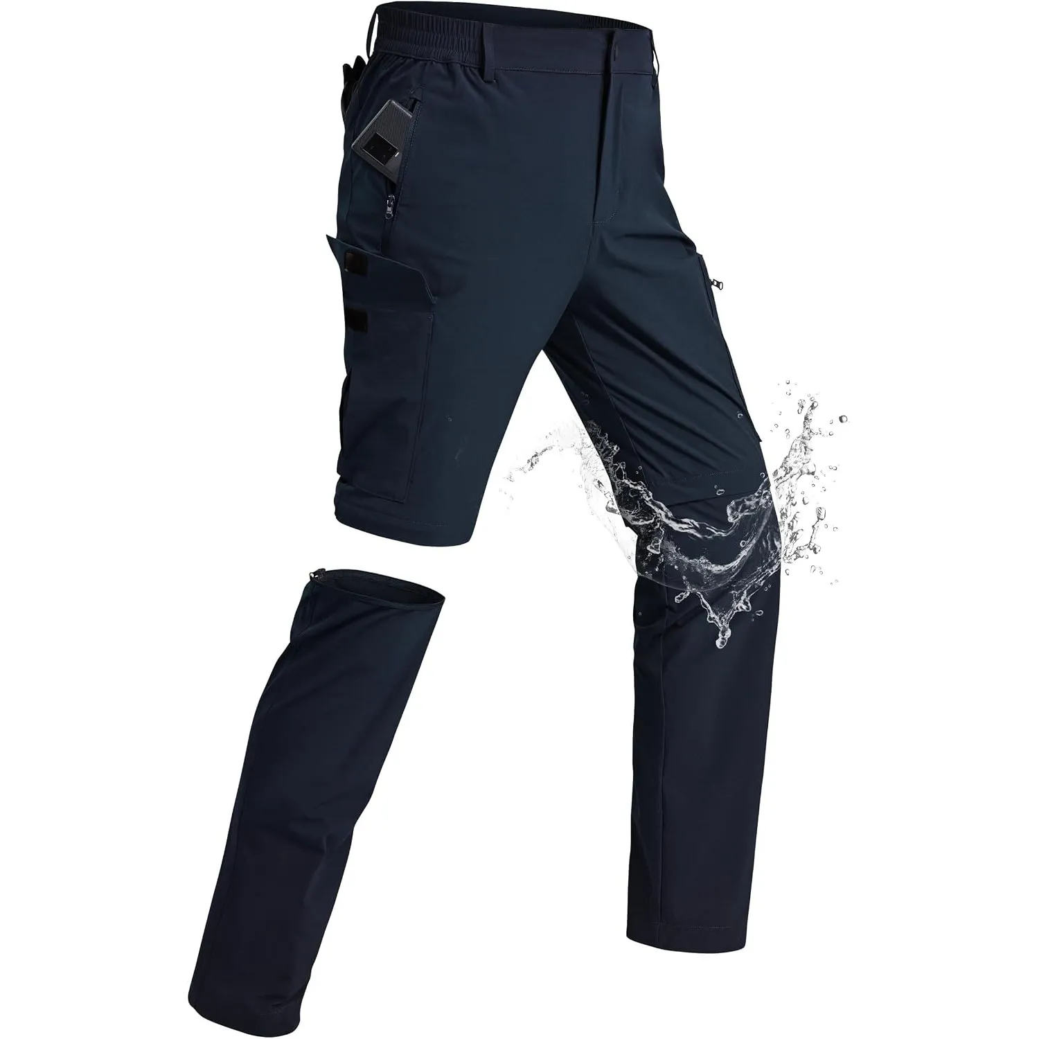 Wanderhose Herren Zip Off Abnehmbar Leicht Arbeitshosen Männer Kurz Wasserdicht Trekkinghose Herren Schnell Trockend Mu…