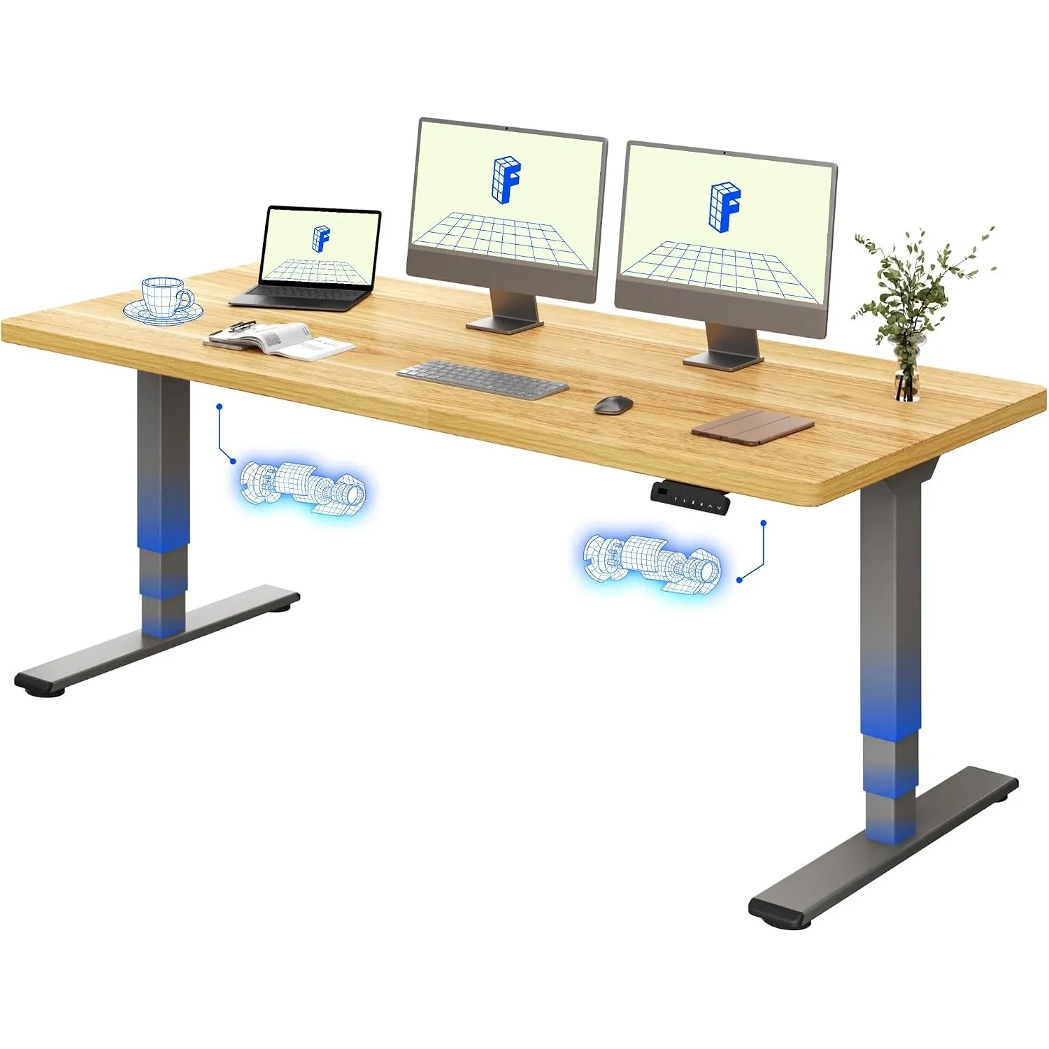 FLEXISPOT Höhenverstellbarer Schreibtisch mit Dualmotor 180×80 cm