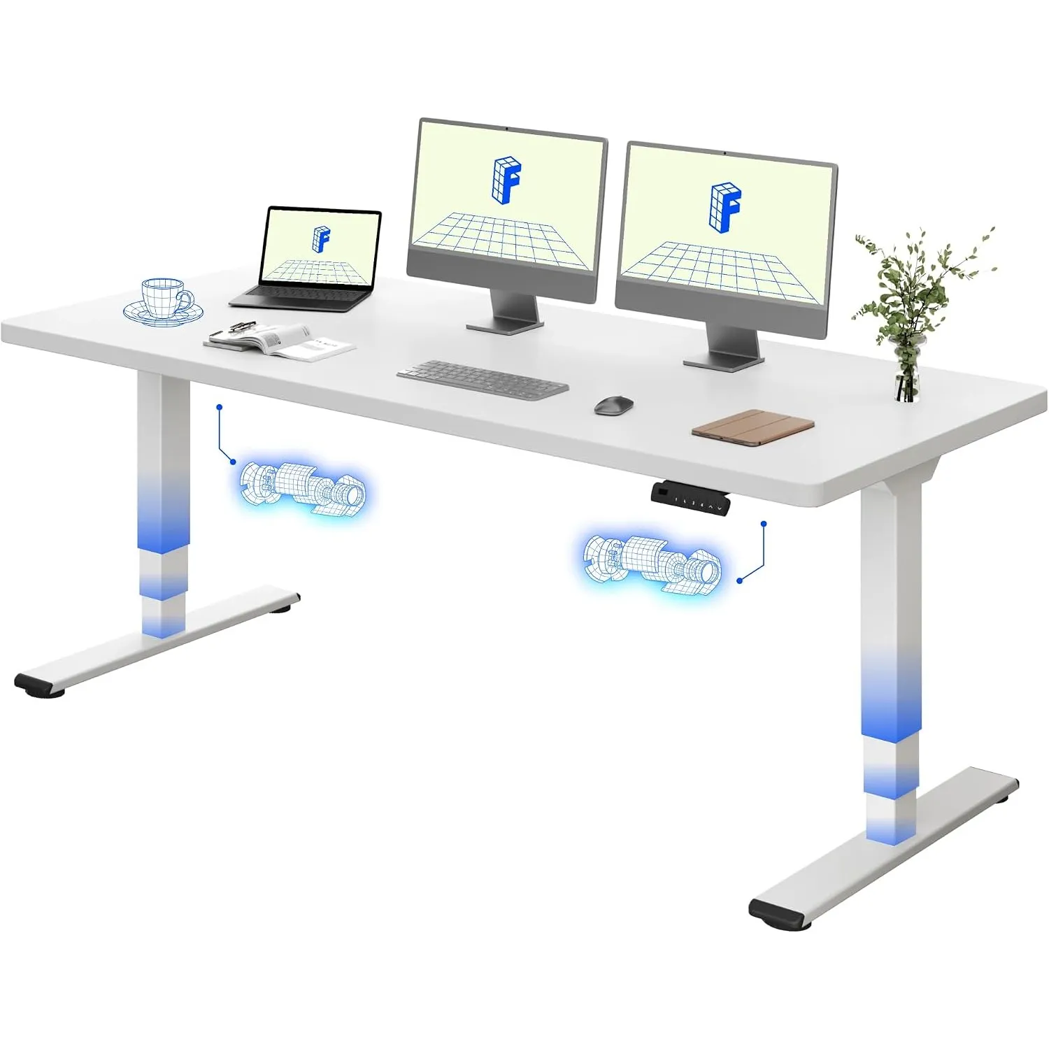 FLEXISPOT Höhenverstellbarer Schreibtisch mit Dualmotor 180×80 cm