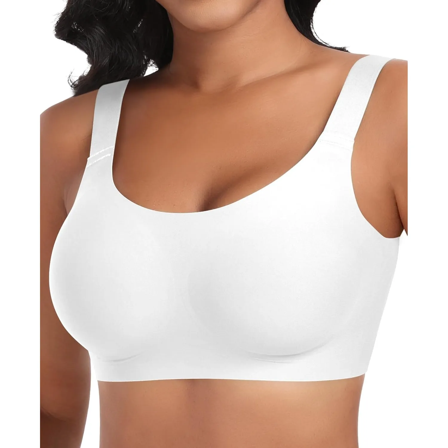 Nahtloser BH Damen Ohne Bügel Glatt Komfort Vollschalen Gepolstert Bustier Weicher BH Bequemer T-Shirt Soft BH Bra Bral…