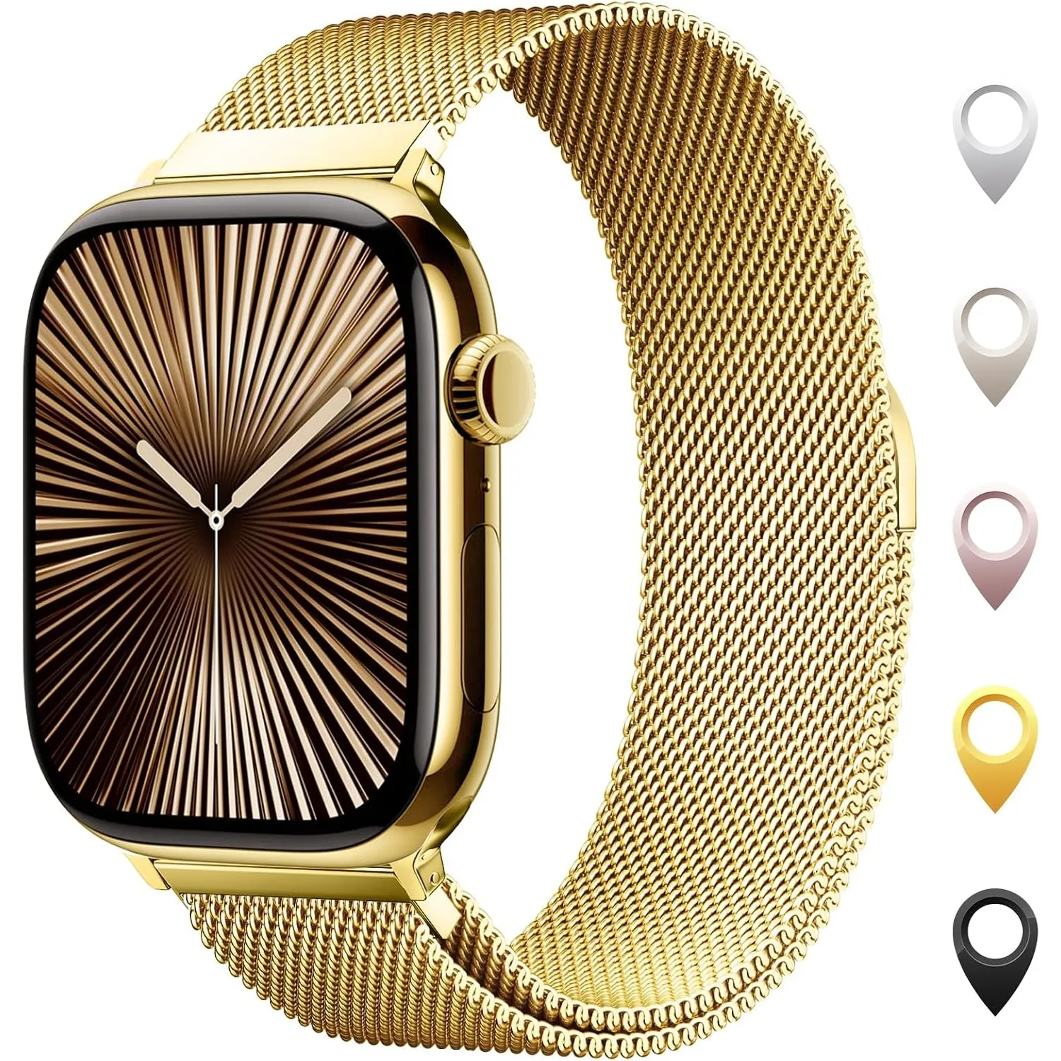 Original Milanaise Ersatzarmband Kompatibel mit Apple Watch Armband 40mm 42mm(Series 11 &10) 41mm 38mm, Elegant Magneti…
