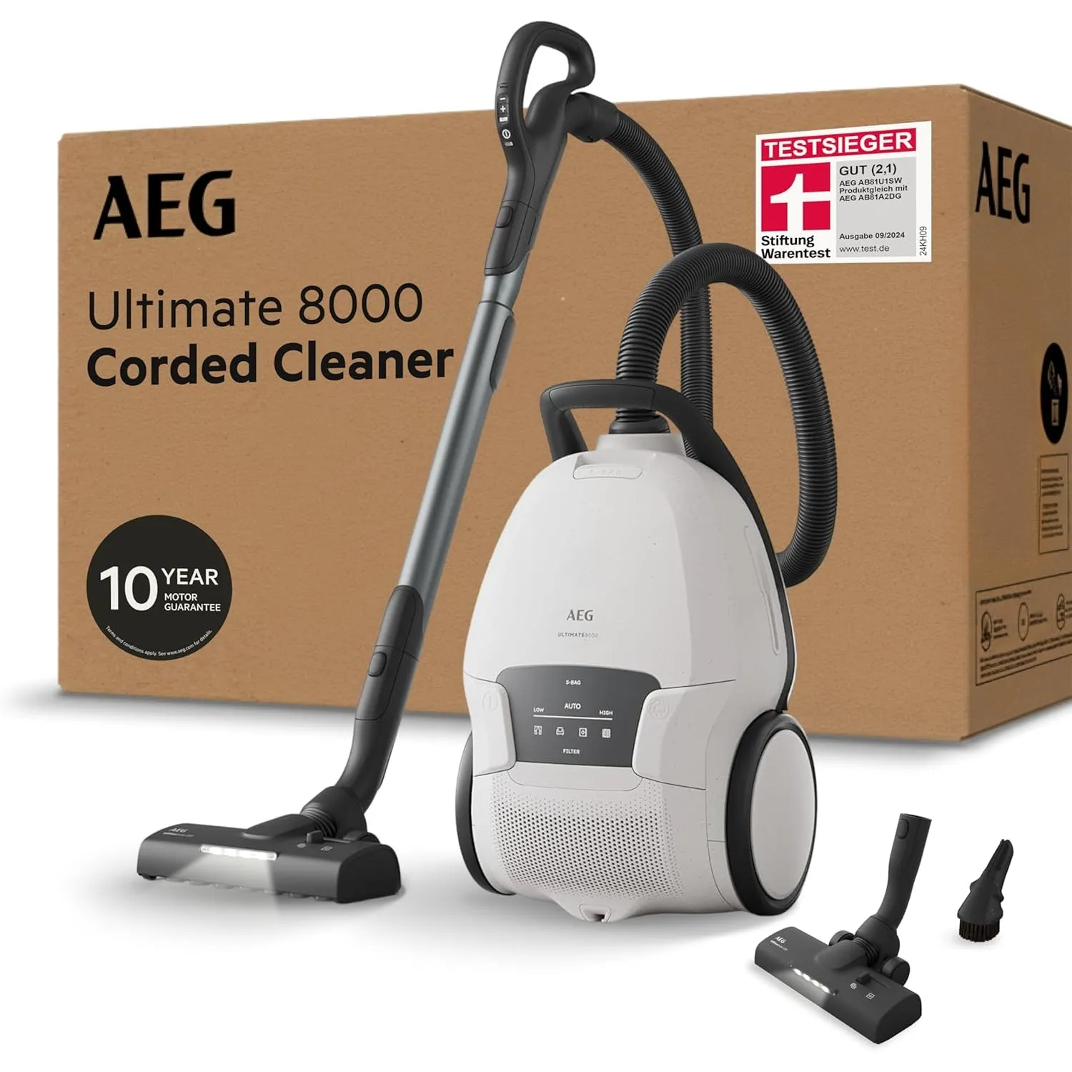 AEG Ultimate 8000 Staubsauger mit Beutel, Testsieger der Stiftung Warentest, hohe Saugleistung, Auto-Modus, Alle Böden,…