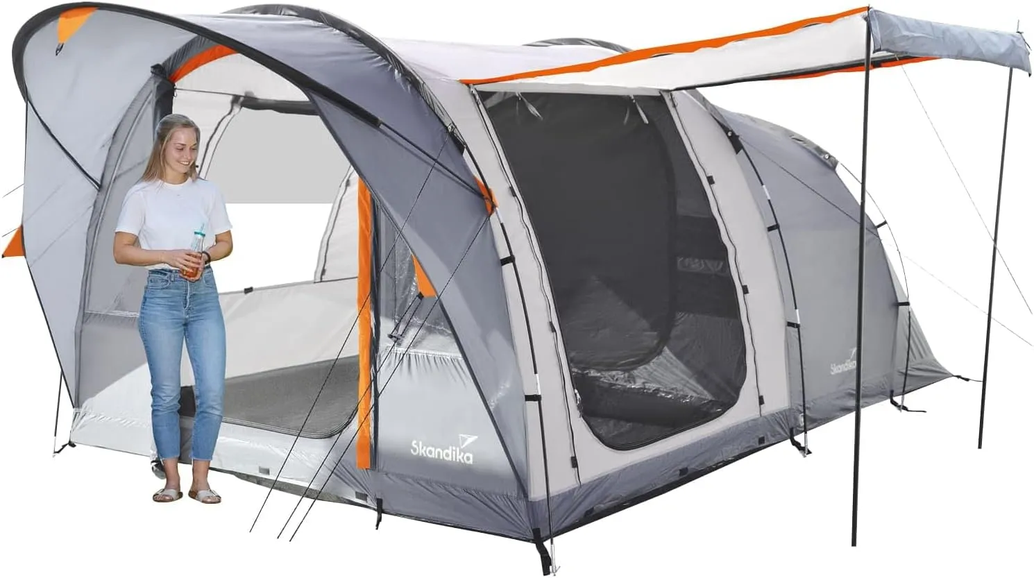 Skandika Egersund Tunnelzelt für 3, 5 oder 7 Personen | Camping Zelt mit Sleeper Technologie, eingenähter Zeltboden, Sc…