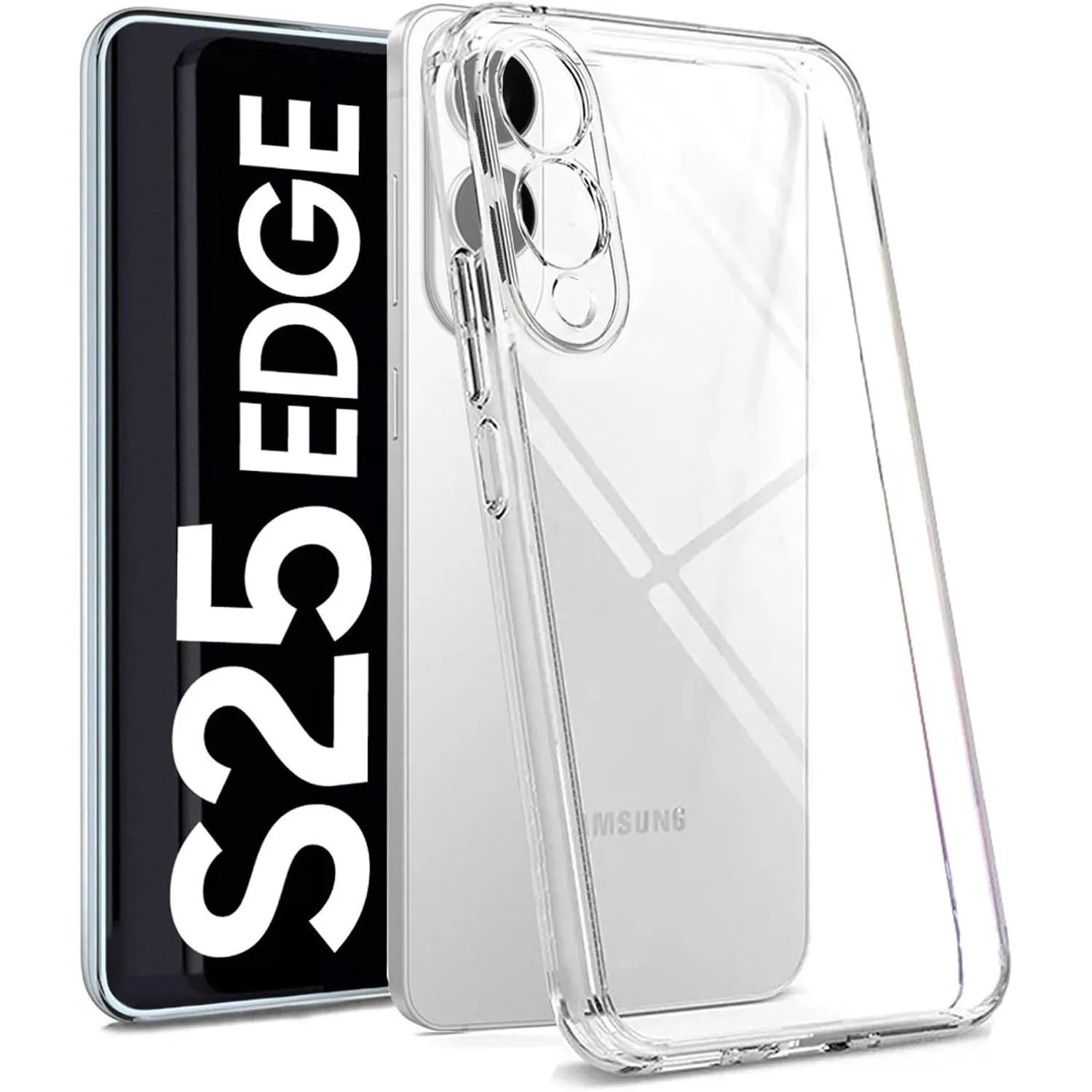 Oprimio Kristallklar Hülle für Samsung S25 Edge [Silikon Hülle] [%100 Durchsichtig] [Deutsche Material] [Ultra Dünn] Kl…
