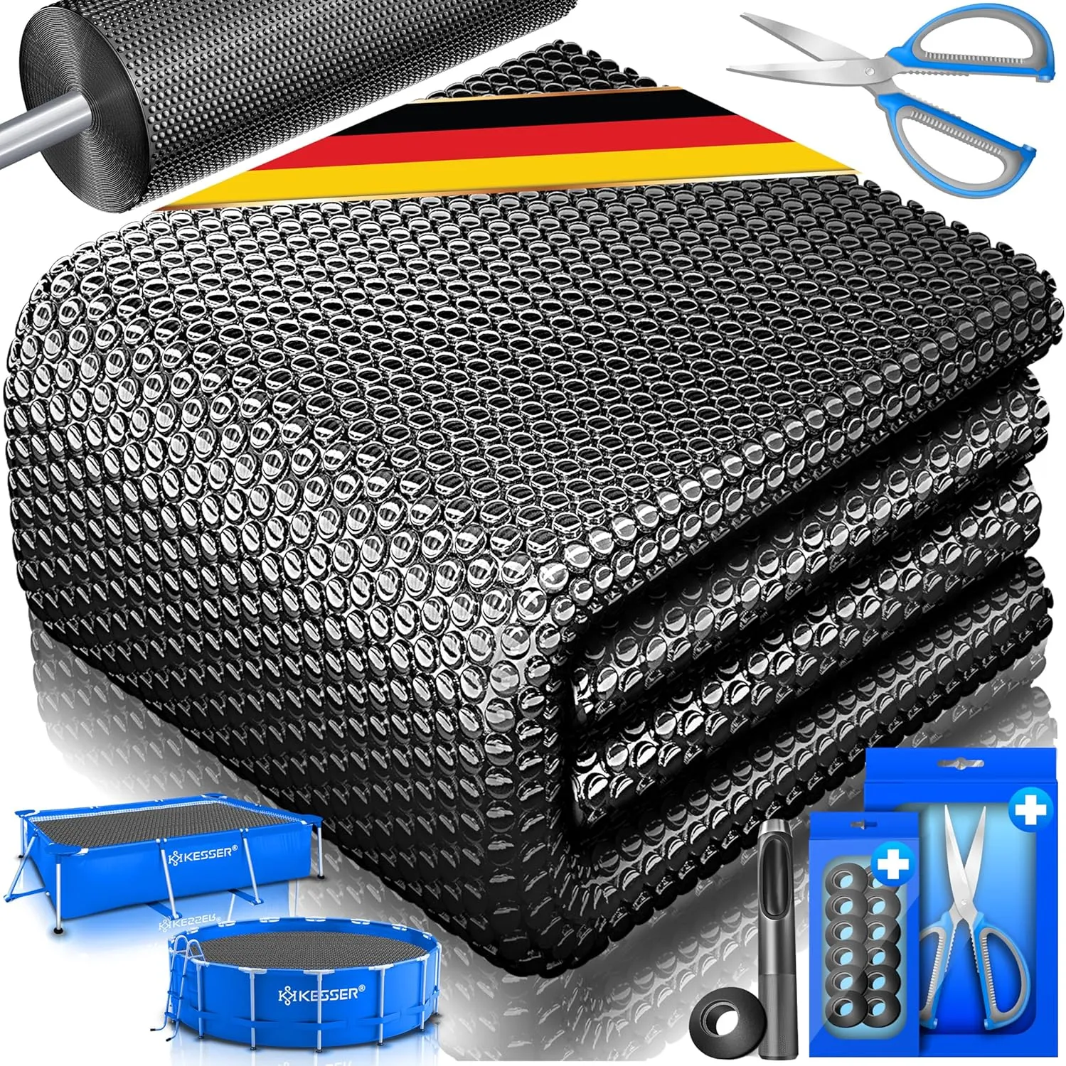KESSER Pool Solar Foil 400 µm | Rectangular Solar Tarpaulin 800 x 400 cm Pool Cover | Solar Tarpaulin Flexible Cut to S…