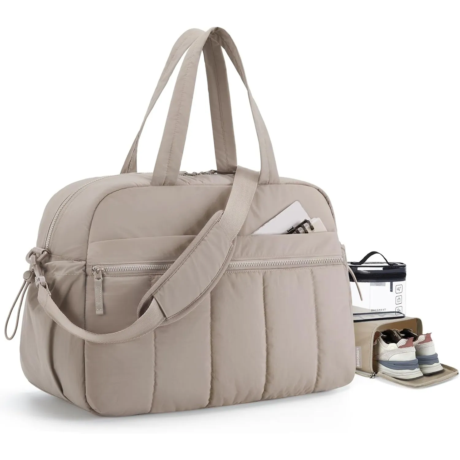 BAGSMART Reisetasche Damen, 38L Sporttasche mit Nassfach kulturbeutel und Schuhbeutel, leichte Weekender-Reisetasche zu…