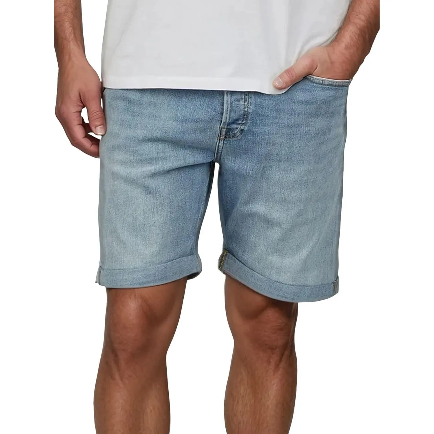 JACK & JONES Jeans Shorts Herren Stretch Kurz Regular Fit JJIRICK Kurze Hosen Bermuda Shorts Sommer Denim Einfarbig Sch…