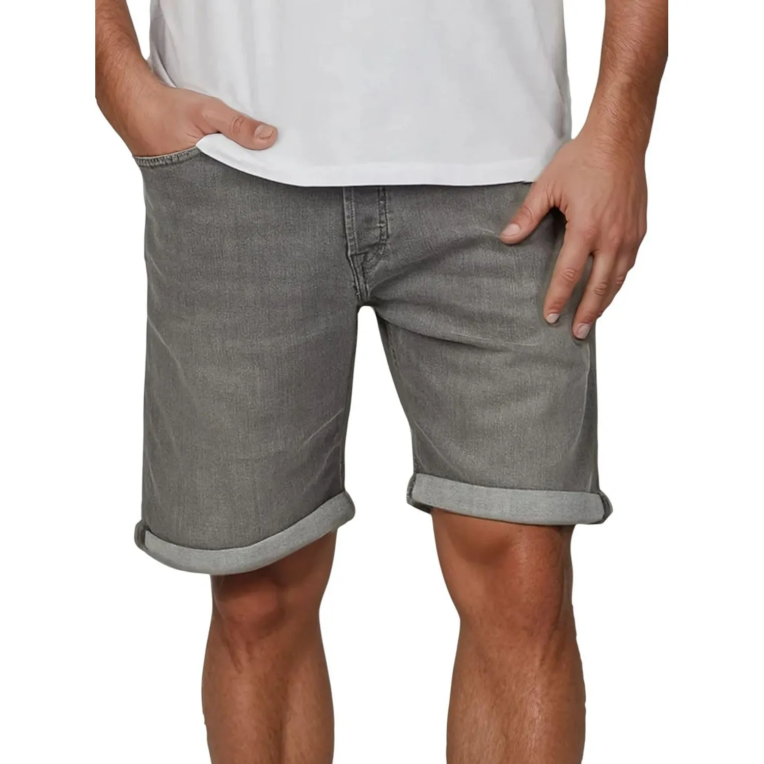 JACK & JONES Jeans Shorts Herren Stretch Kurz Regular Fit JJIRICK Kurze Hosen Bermuda Shorts Sommer Denim Einfarbig Sch…