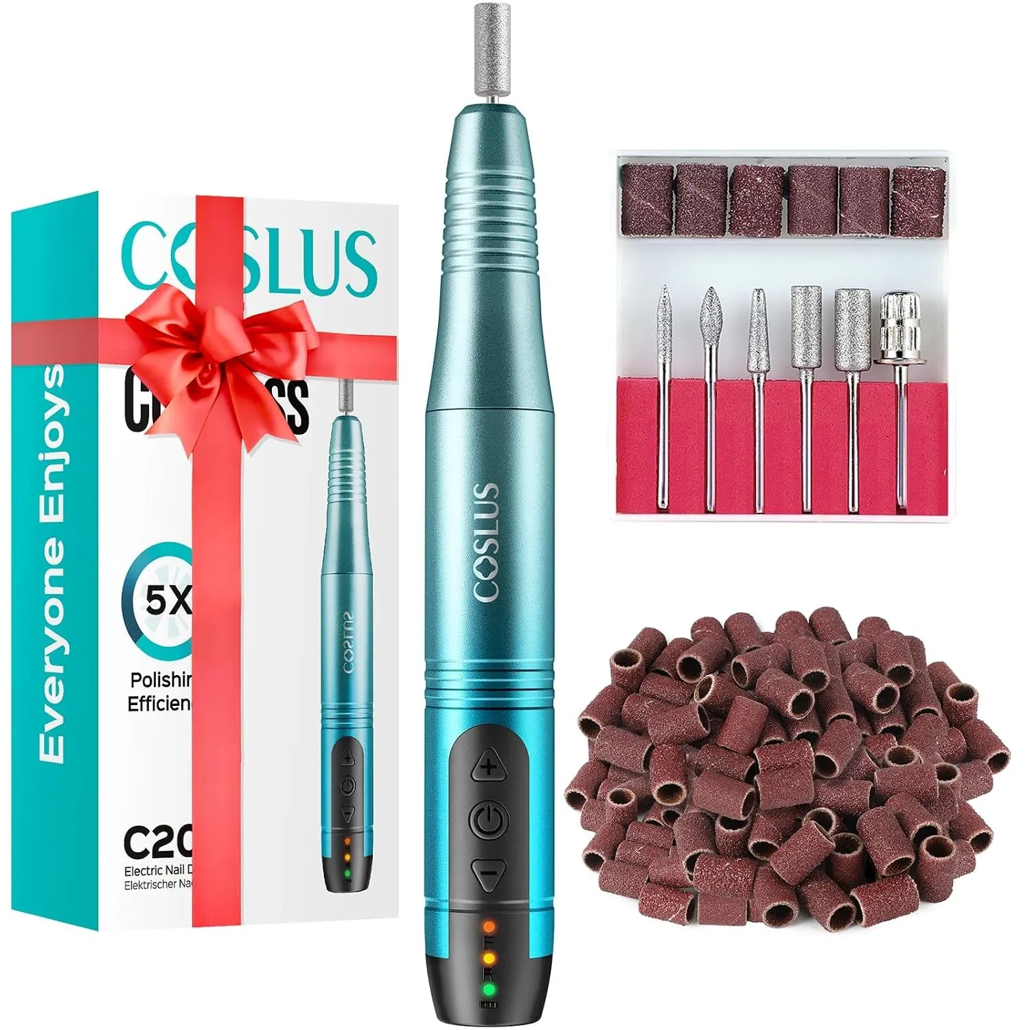 COSLUS C20 Elektrischer Nagelfräser, Professionelles 11 in 1 Set, Blau