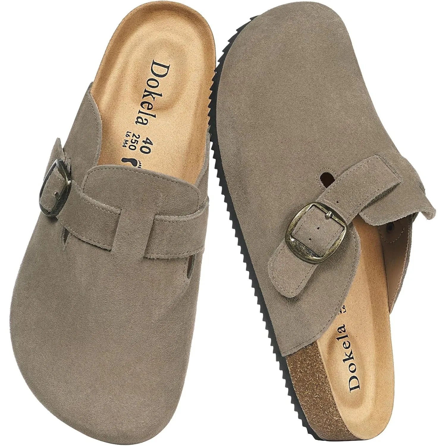 Dokela Clogs Pantoletten Herren Damen Leder Classic Hausschuhe