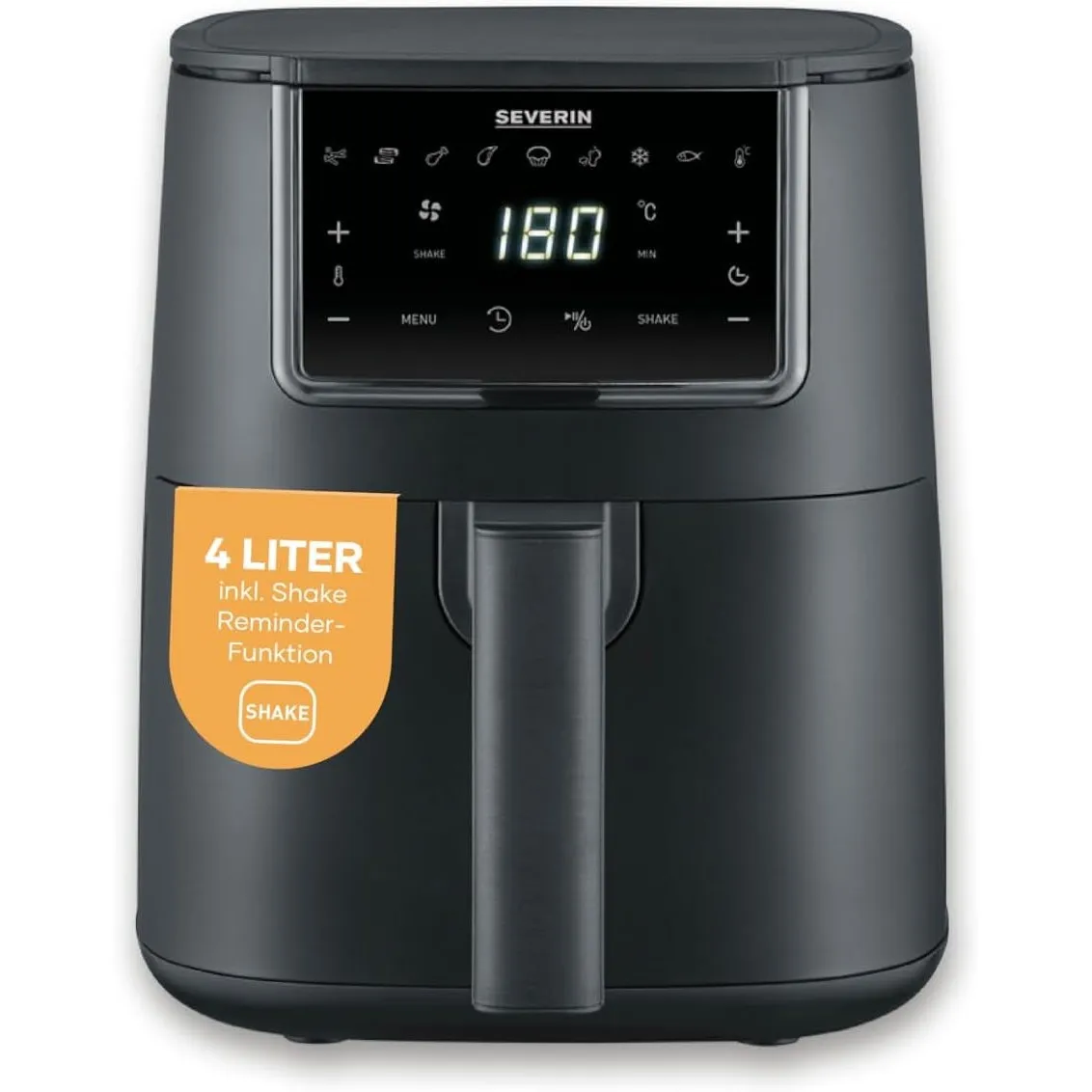 Severin Heißluftfritteuse, Single, Fritteuse für Kochen ohne Fett, Touch-Display, 8 Automatik-Programme, vielseitige Zu…