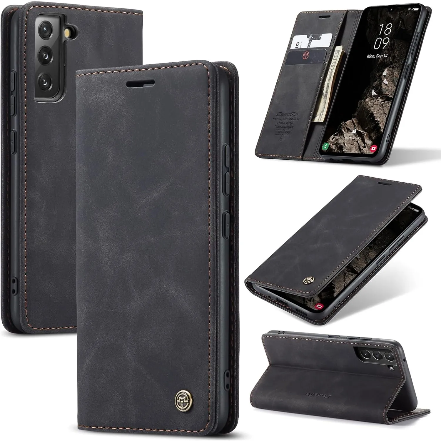 Handyhülle für Samsung Galaxy S21 Plus 5G Hülle Premium Lederhülle Flip Case Magnet Tascher Kartenfach Standfunktion Kl…