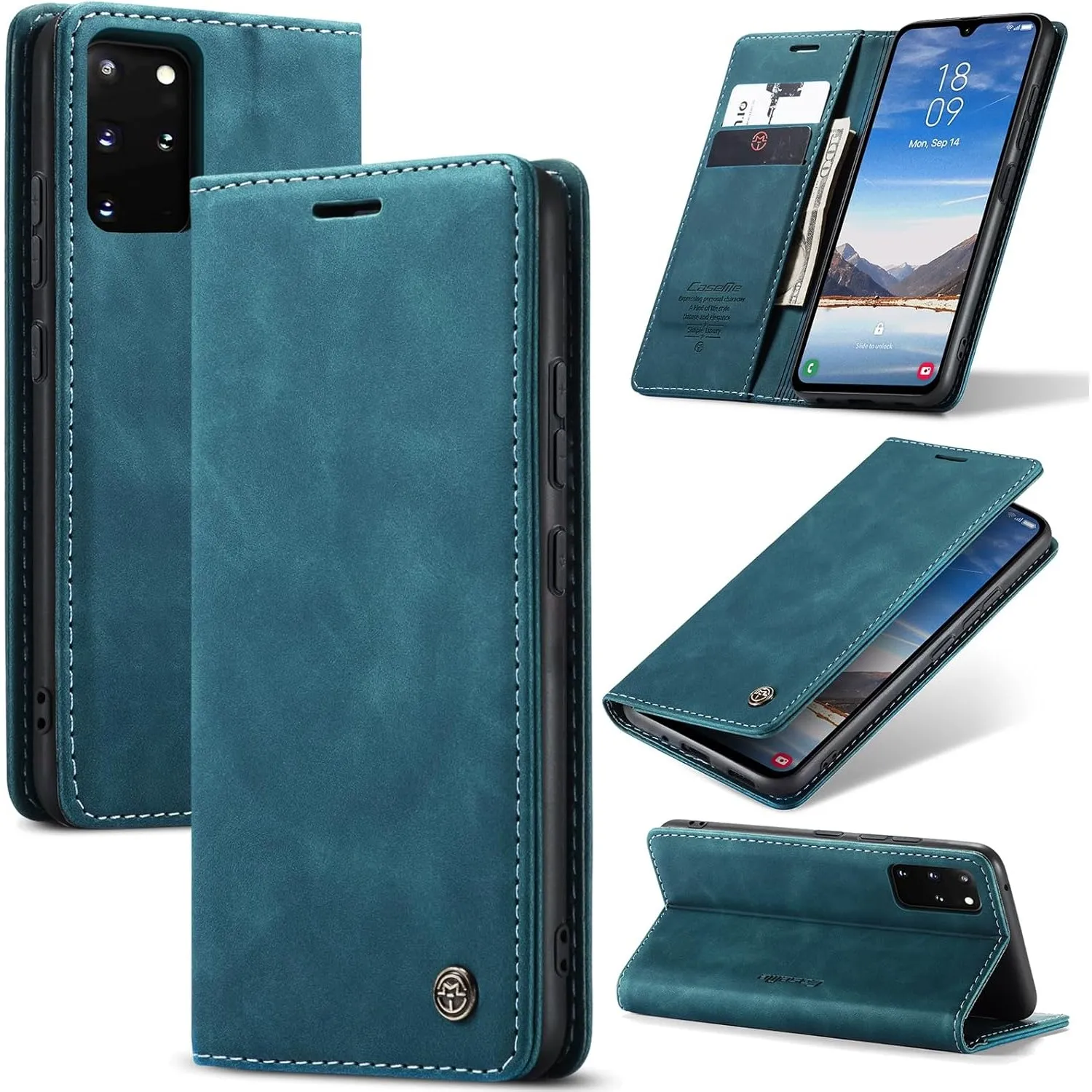 Handyhülle für Samsung Galaxy S20 Plus 5G Hülle Premium Lederhülle Flip Case Magnet Tascher Kartenfach Standfunktion Kl…